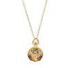 Nuevo estilo quemado abierto nube auspiciosa azul colgante de bolsita de hortensia collar de oro antiguo para mujer calado moda nacional estilo antiguo cadena clavicular