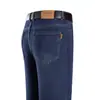 Jeans Masculino 2026 Outono Inverno Novo Algodão Macio Confortável Perna Reta Espessado Solto Elástico Versátil Casual Calça Longa