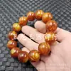 Pulseira de Contas Redondas de Cera de Abelha Artificial Tartaruga Repolho Chinês Contas de Ábaco Pulseira Passepartout Pulseira Unissex