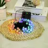Luces de Cadena Solares LED Tiras de Hielo Atmósfera Exterior Burbuja de Colores Fuegos Artificiales Decoración Estrella Parpadeante Color Cambiante Árbol de Navidad