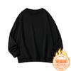 Moletom Huamian Silver Fox Fleece 400g Oversized com Ombro Caído e Gola Redonda, Forrado com Fleece e Espessado, Estilo Americano Masculino, Caimento Solto, Cor Sólida, Roupa de Casal