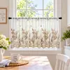 Estilo pastoral cortina transparente bordada cortina fina transparente media cortina cortina de puerta cortina divisoria Cortina de ventana de cocina de venta popular en Amazon cortina decorativa