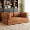 Sofá de Tela Estilo Vintage, Doble Propósito para Apartamentos Pequeños, Adecuado para Dos a Tres Personas, Sofá Cama Plegable Modular Retro de Línea Recta