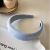 Diadema de Tela Vaquera Lavada Vintage para Mujer, Versión Ancha con Corona Alta, Lazo Simple de Puntos, Diadema para Exteriores