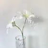 Flores de Lirio Artificiales Realistas de Doble Cabeza Grandes para Montaje de Escena, Decoración de Fondo de Escenario de Hotel de Bodas y Exhibición en Ventana