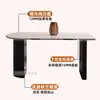 Encimera de Isla Semicircular Mesa de Comedor de Losa de Roca Sillas de Comedor Combinación para el Hogar Mesa de Comedor de Celebridad de Internet para Apartamento Pequeño Simple de Lujo Ligero Moderno Italiano