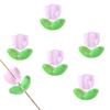 Pétalos de tulipán de vidrio con degradado colorido, hojas de flores, material de cuentas para bricolaje, pulseras, pendientes, accesorios de joyería
