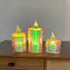 Luz de Vela Electrónica LED Transfronteriza con Efecto Cielo Estrellado, Velita de Té Simulada en Forma de Lágrima, Luz Decorativa para Fiesta Navideña en Casa