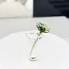 Zibo Glassware Buquê de Flores Pequenas Puro Feito à Mão com Flores de Vidro Importadas, Vaso Pequeno de Luxo Leve, Presente de Flores Pequenas Artificiais