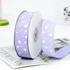Cinta acanalada impresa con lunares y estrellas de 2.5 cm, Cinta para envolver regalos, Cinta acanalada colorida, Cinta para empaque de regalos