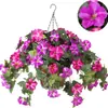 Enredadera Artificial de Gloria de la Mañana Flor Trompeta Venta Caliente Transfronteriza Cesta de Flores para Exteriores Decoración de Jardín Colgante de Pared Artificial de Gloria de la Mañana
