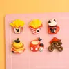 Brinquedo de comida de desenho animado em resina, acessórios de pipoca, decorações DIY realistas em miniatura com cola de creme, estilos mistos fofos e adoráveis