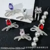 Nuevo Lentejuelas Completas Súper Brillante Doble Cara Lazo Corazón Cabeza de Gato DIY Hecho a Mano con Cuentas Llavero para Teléfono Cadena para Bolso Accesorios