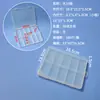 Caixa Plástica Transparente com Compartimentos Fixos, Caixa para Brincos, Caixa de Ferramentas, Organizador de Materiais para Joias Artesanais DIY, Caixa de Armazenamento