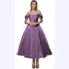 Vestido de Cetim Ombro a Ombro para Comércio Exterior e Vendas Transfronteiriças, Adequado para Noivado, Casamento, Festa de Noiva, Banquete e Vestido de Noite