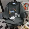 Camiseta de Manga Curta Estampada com Cachorro Fofo, Marca Tendência de Verão, Corte Solto Preguiçoso, Estilo Ins, Versátil para Unissex, Top para o Dia a Dia