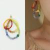 Colar de Contraste de Dopamina com Miçangas Colar Feminino Primavera 2025 Novo Diário Versátil Colar Único Bonito Brincos Coloridos