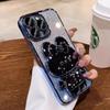 Suporte de Espelho de Maquiagem Invisível Adequado para Capa de Celular Apple 18Promax Iphone15 com Película para Lente 16 Pó Glitter