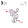 Conector europeu e americano vento corpo de liga de titânio F136 parafuso interno perfurante brinco de zircônia cobra G23 titânio piercing labial joia de orelha