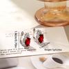 Aretes Elegantes de Lujo Ligero Europeo y Americano de Alta Gama con Zirconia Incrustada en Forma de Huevo Diseño Nicho Transfronterizo Aretes de Aro para Mujer