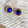 "Montaña Verde Escondida" aretes vintage de cristal con encaje de cáñamo de doble capa bañados en oro moda para ir al trabajo simples