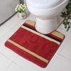 Tapete de Piso para Inodoro de Casa Tapete para Pies Inodoro Inodoro Tapete en Forma de U Antideslizante Absorbente Poliéster Estampado Baño Tapete Antideslizante