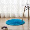 Alfombra redonda moderna de lana sintética blanca para dormitorio, de felpa, para decoración de ventanas y yoga