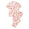 Europa Transfronteriza Comercio Exterior temu202... Pijama de Verano para Mujer con Mangas Cortas y Pantalón Largo Estampado Ropa de Casa Venta Directa de Fábrica Venta al por Mayor