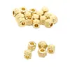 Accesorios de cuentas espaciadoras cuadradas de cuatro lados florales de color preservado chapados en oro de 14k para collar, pulsera, joyería DIY hechos a mano