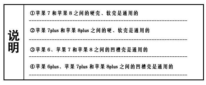 苹果7和苹果8手机壳通用说明