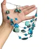 Collar Único de Grava Azul Irregular Multicapa con Artesanía Pesada, Diseño de Nicho, Cadena Exquisita Versátil Retro para la Clavícula