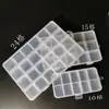 Caja de almacenamiento transparente de 10 compartimentos 15 compartimentos 24 compartimentos caja de plástico caja dispensadora caja transparente para abalorios banda elástica DIY 10 compartimentos