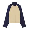 Atacado transfronteiriço 2026 Moda casual europeia e americana jaqueta de cor bloco com zíper + conjunto de calças para mulheres M561809