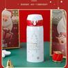 Nova Caneca Térmica de Natal Aço Inoxidável 304 Caneca com Tampa de Pressão para Homens e Mulheres Criativa Prática Caneca Presente de Feriado Copo de Água para Crianças