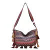 Bolsa Casual Elegante de Grande Capacidade Estilo Étnico 2026 Novo Estilo Bolsa de Ombro Retrô Estilo Nacional Bolsa Transversal de Viagem de Nicho para Mulheres
