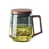 Taza con Infusor de Té de Madera de Nogal Engrosada en Stock, Taza de Oficina, Taza de Vidrio para Infusiones de Flores para Uso en Casa