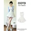 Vestido preto tomara-que-caia estilo bud, curto para mulheres, requintado e delicado, vestido de alta costura Berkeley, conjunto de pretinho básico
