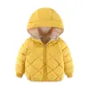 Abrigo acolchado de algodón para niños de otoño e invierno, abrigo grueso con capucha para niños y niñas, chaqueta acolchada de algodón estilo coreano para niños, ropa corta para niños