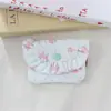 Monedero de tela estilo ins coreano, bolsa de almacenamiento portátil multifuncional, funda para auriculares femenina con bordes rizados, bolsa para labiales