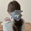 Nuevo Clip para el Cabello de Alta Gama Elegante Pinza para la Parte Trasera de la Cabeza Pinza para el Cabello Tocados Cuadros Azules Puntadas de Triángulo Gris Pinza de Agarre para Mujeres