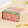 Caja de Joyería Tipo Cajón Estilo Canal Asa de Perla Textura Estéreo Pendientes Collar Anillo Caja Deslizante Caja de Joyería