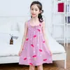 Vestido de Verano de Seda Helada para Niñas, Camisón de Tirantes sin Mangas para Niños, Vestido de Princesa de Verano para Niñas, Vestido de Casa para Niños Mayores