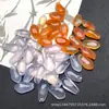 Pétalos de ágata 9x17mm ágata de color caramelo púrpura claro natural clips pétalos de suculenta accesorios para pasador DIY