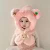 Conjunto de Gorro y Bufanda Todo en Uno para Niños y Niñas en Otoño e Invierno Bufanda Engrosada Gorro Cálido con Protección para Orejas de Bebé Lindo Gorro de Felpa