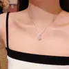 Nuevo Collar Colgante Brillante de Circonita de Alta Gama para Mujer, Cadena para Clavícula de Lujo Ligero Estilo Coreano Nicho, Cadena de Cuello Mismo Estilo que Celebridad de Internet