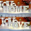 Luz de Letra LED de Madera al por Mayor de Fábrica Luz Nocturna de Letra Blanca de Madera Adornos de Decoración para Bodas y Festividades