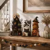 Decoración de Calabaza Fantasma Gato Negro de Madera para Halloween Habitación Escritorio Decoraciones Festivas Artesanías de Madera