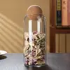Frasco de Vidrio Personalizado con Tapa de Corcho, Botella de Exhibición para Té Perfumado con Rayas Lisas, Frasco para Dulces, Frasco para Almacenamiento de Granos de Café