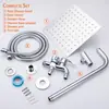 Aço Inoxidável Oculto Exposto Chuveiro Cabeça de Chuveiro Grande Tipo Chuva Cabeça de Pulverização Superior Barra Horizontal Base de Fixação Saída de Chuveiro de Mão Tubo Suporte Acessórios