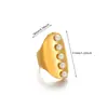 Estilo Europeo y Americano Moda Transfronteriza Exagerado Anillo de Flor Grande Corazón Personalizado Tendencia Estambre de Perla Anillo para Mujer